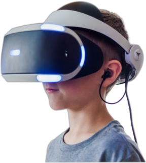 Boy wearing VR Headset